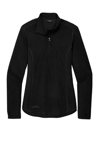 Eddie Bauer Ladies 1/2-Zip Microfleece Jacket (Black)