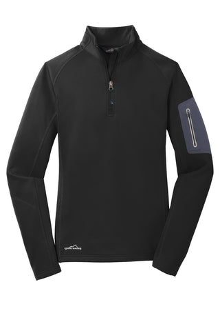 Eddie Bauer Ladies 1/2-Zip Performance Fleece (Black)