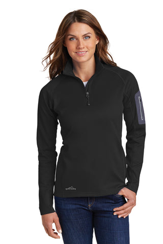 Eddie Bauer Ladies 1/2-Zip Performance Fleece (Black)