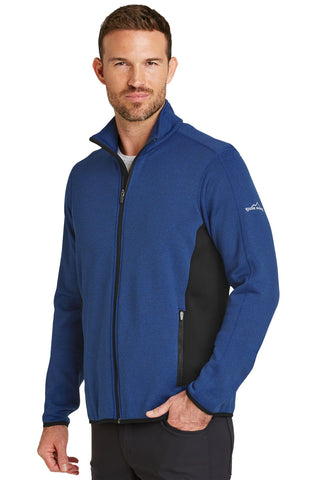 Eddie Bauer Full-Zip Heather Stretch Fleece Jacket (Blue Heather)