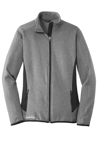 Eddie Bauer Ladies Full-Zip Heather Stretch Fleece Jacket (Grey Heather)