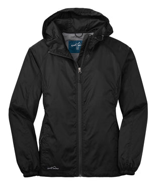 Eddie Bauer Ladies Packable Wind Jacket (Black)