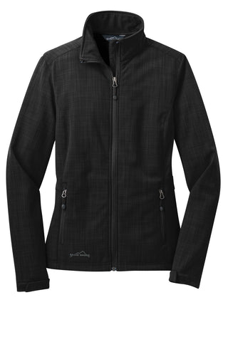 Eddie Bauer Ladies Shaded Crosshatch Soft Shell Jacket (Black)