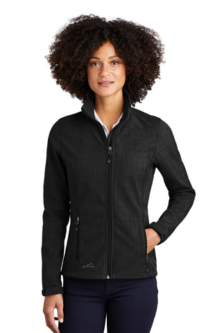 Eddie Bauer Ladies Shaded Crosshatch Soft Shell Jacket (Black)