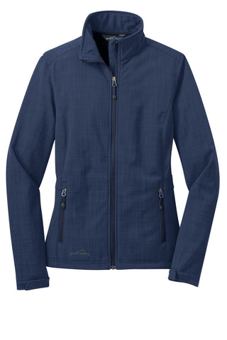 Eddie Bauer Ladies Shaded Crosshatch Soft Shell Jacket (Blue)