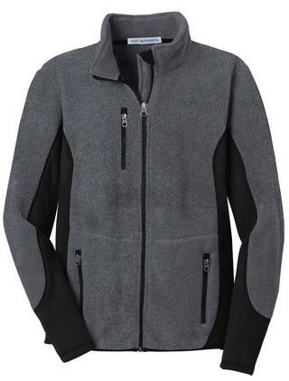 Port Authority R-Tek Pro Fleece Full-Zip Jacket (Charcoal Heather/ Black)