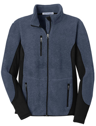 Port Authority R-Tek Pro Fleece Full-Zip Jacket (Navy Heather/ Black)