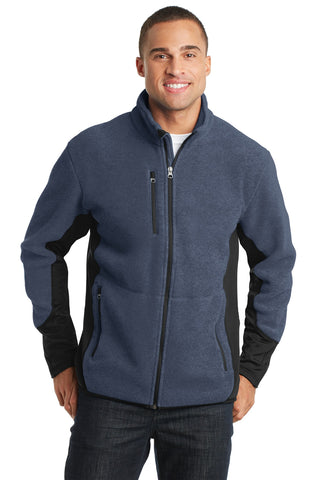 Port Authority R-Tek Pro Fleece Full-Zip Jacket (Navy Heather/ Black)