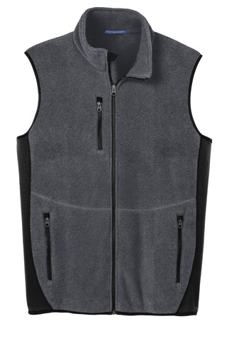 Port Authority R-Tek Pro Fleece Full-Zip Vest (Charcoal Heather/ Black)