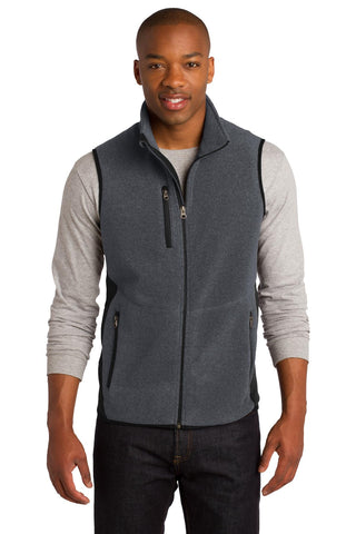 Port Authority R-Tek Pro Fleece Full-Zip Vest (Charcoal Heather/ Black)