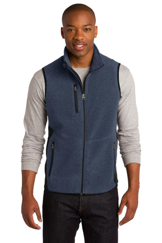 Port Authority R-Tek Pro Fleece Full-Zip Vest (Navy Heather/ Black)