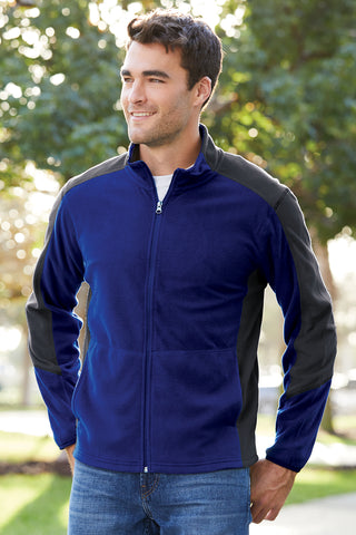 Port Authority Colorblock Microfleece Jacket (Black/ Battleship Grey)