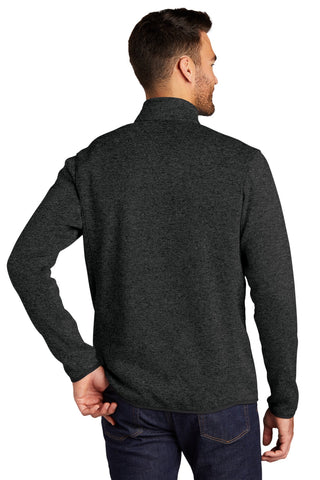 Port Authority Sweater Fleece Jacket (Black Heather)