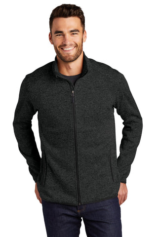 Port Authority Sweater Fleece Jacket (Black Heather)