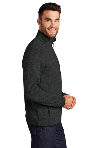 Port Authority Sweater Fleece Jacket (Black Heather)