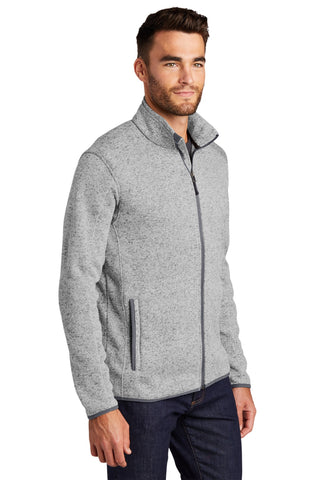 Port Authority Sweater Fleece Jacket (Grey Heather)