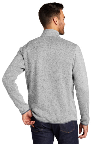 Port Authority Sweater Fleece Jacket (Grey Heather)