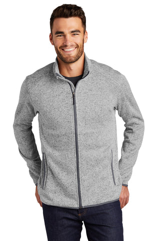 Port Authority Sweater Fleece Jacket (Grey Heather)