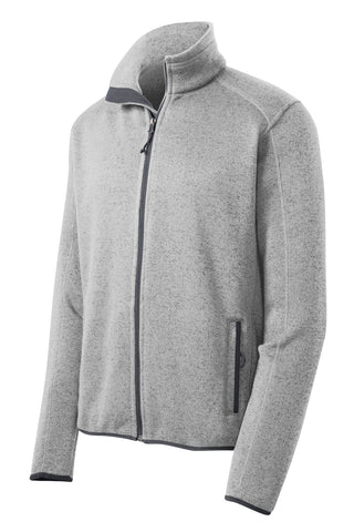 Port Authority Sweater Fleece Jacket (Grey Heather)