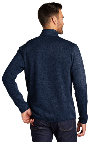 Port Authority Sweater Fleece Jacket (River Blue Navy Heather)