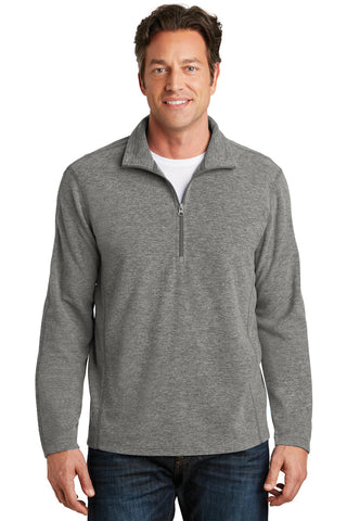 Port Authority Heather Microfleece 1/2-Zip Pullover (Pearl Grey Heather)