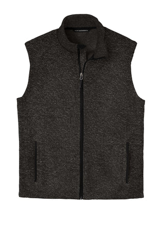 Port Authority Sweater Fleece Vest (Black Heather)