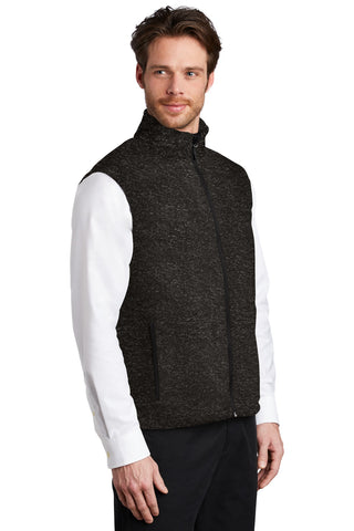 Port Authority Sweater Fleece Vest (Black Heather)