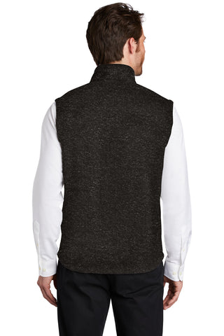 Port Authority Sweater Fleece Vest (Black Heather)