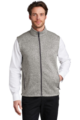 Port Authority Sweater Fleece Vest (Grey Heather)