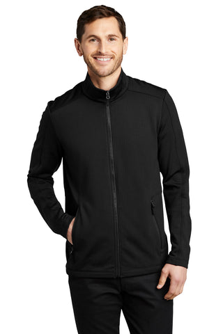 Port Authority Grid Fleece Jacket (Deep Black)