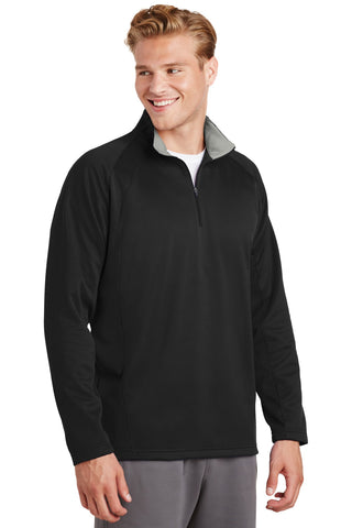 Sport-Tek Sport-Wick Fleece 1/4-Zip Pullover (Black/ Silver)