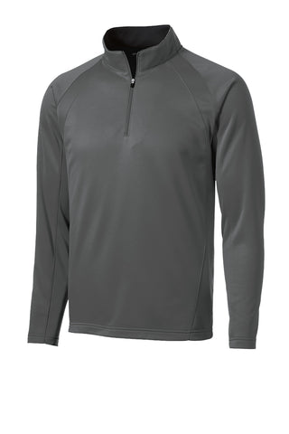 Sport-Tek Sport-Wick Fleece 1/4-Zip Pullover (Dark Smoke Grey/ Black)