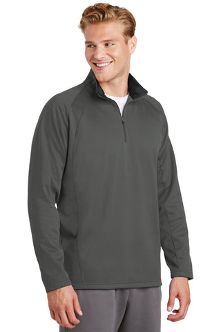 Sport-Tek Sport-Wick Fleece 1/4-Zip Pullover (Dark Smoke Grey/ Black)