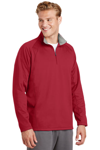 Sport-Tek Sport-Wick Fleece 1/4-Zip Pullover (Deep Red/ Silver)