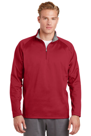 Sport-Tek Sport-Wick Fleece 1/4-Zip Pullover (Deep Red/ Silver)