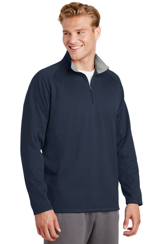 Sport-Tek Sport-Wick Fleece 1/4-Zip Pullover (Navy/ Silver)