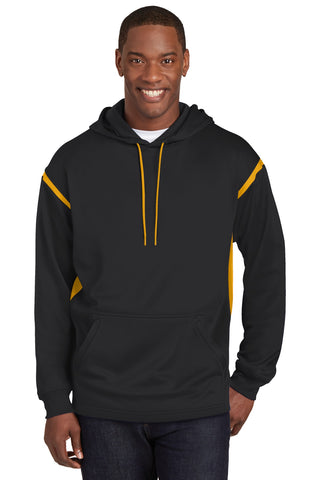 Sport-Tek Tech Fleece Colorblock Hooded Sweatshirt (Black/ Gold)