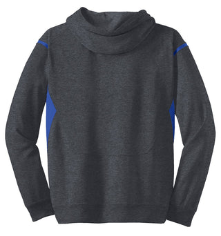 Sport-Tek Tech Fleece Colorblock Hooded Sweatshirt (Graphite Heather/ True Royal)