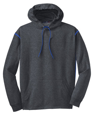 Sport-Tek Tech Fleece Colorblock Hooded Sweatshirt (Graphite Heather/ True Royal)