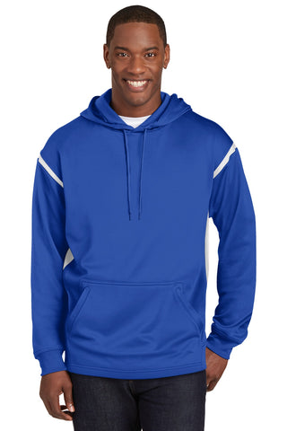 Sport-Tek Tech Fleece Colorblock Hooded Sweatshirt (True Royal/ White)