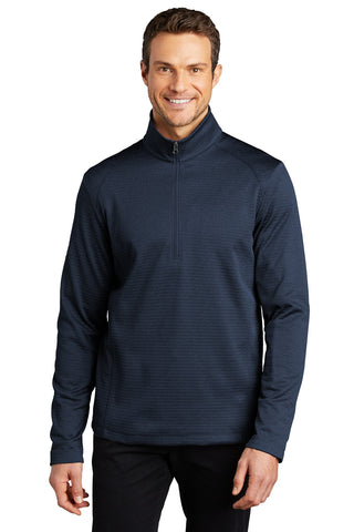 Port Authority Diamond Heather Fleece 1/4-Zip Pullover (Dress Blue Navy Heather)