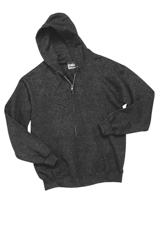 Hanes Ultimate Cotton Full-Zip Hooded Sweatshirt (Charcoal Heather)