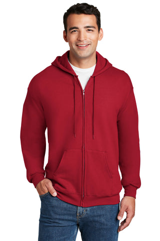 Hanes Ultimate Cotton Full-Zip Hooded Sweatshirt (Deep Red)