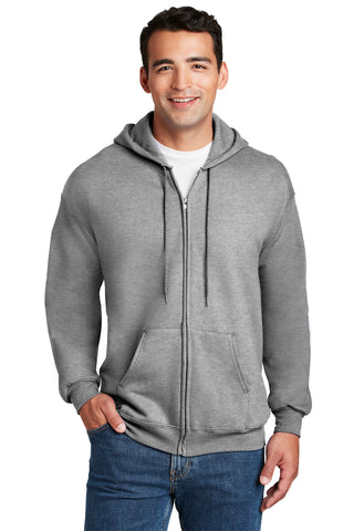 Hanes Ultimate Cotton Full-Zip Hooded Sweatshirt (Light Steel)