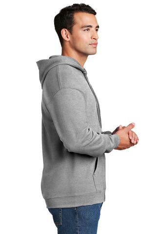 Hanes Ultimate Cotton Full-Zip Hooded Sweatshirt (Light Steel)