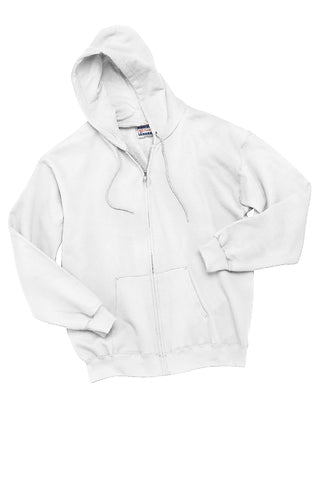 Hanes Ultimate Cotton Full-Zip Hooded Sweatshirt (White)