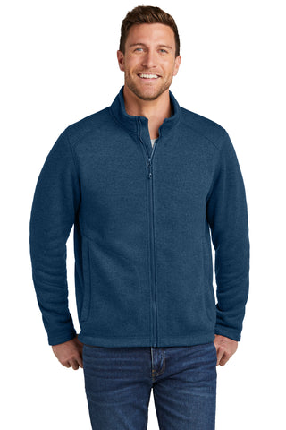 Port Authority Arc Sweater Fleece Jacket (Insignia Blue Heather)