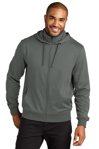 Port Authority Smooth Fleece Hooded Jacket (Graphite)