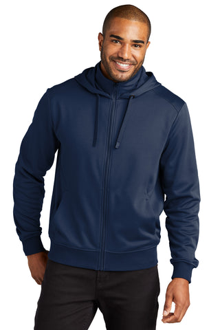 Port Authority Smooth Fleece Hooded Jacket (River Blue Navy)