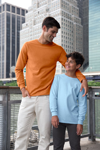 Gildan Ultra Cotton 100% US Cotton Long Sleeve T-Shirt (S. Orange*)